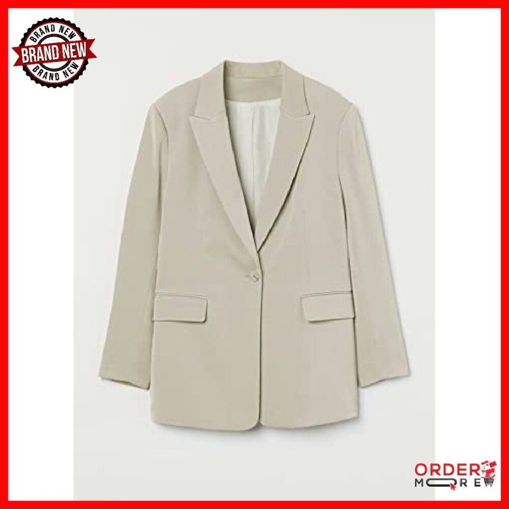 Polyester Blazer Notched Collar Button Down Casua… - image 7